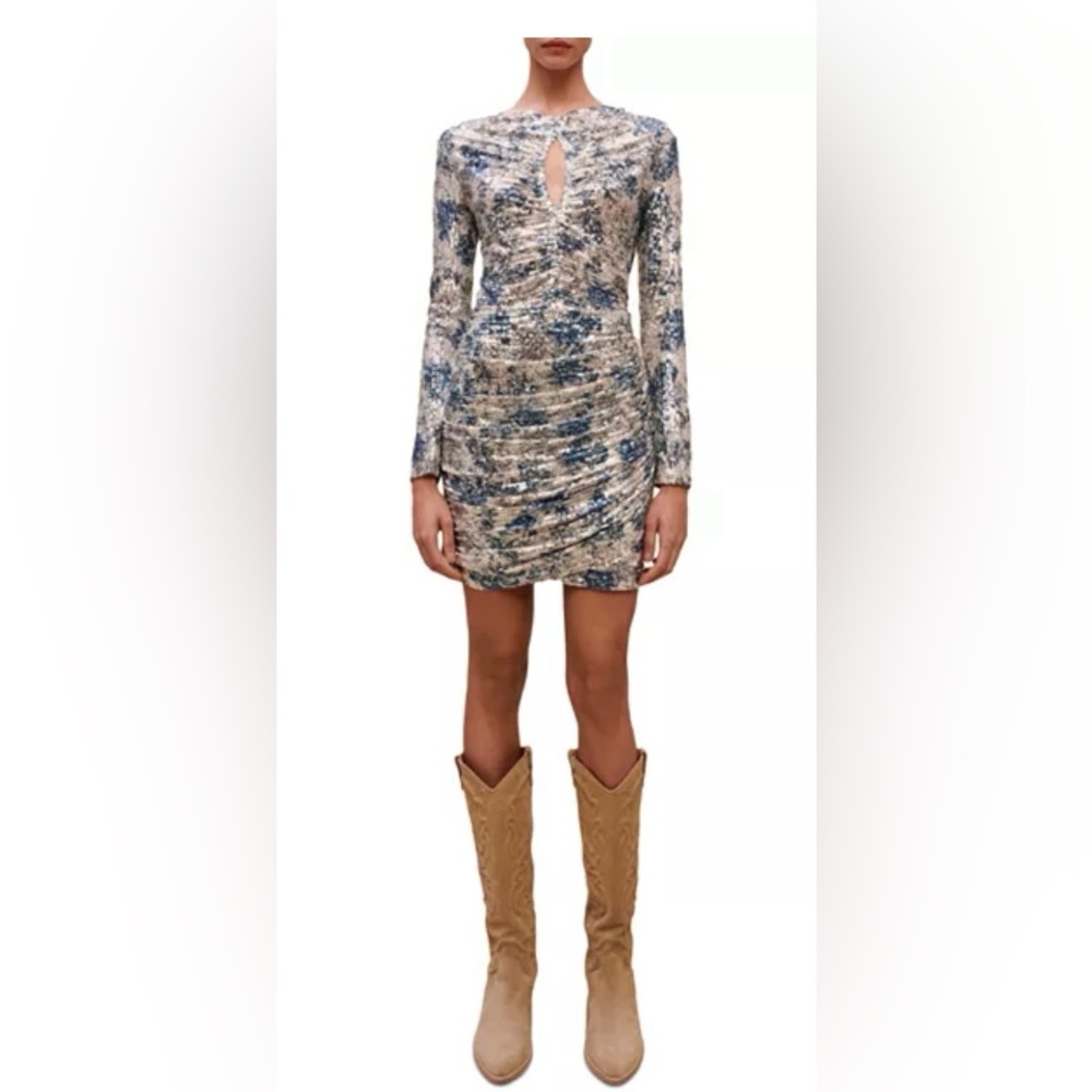 NWT Maje Raquine sequinned ruched dress. Size 42 (10 U.S.)